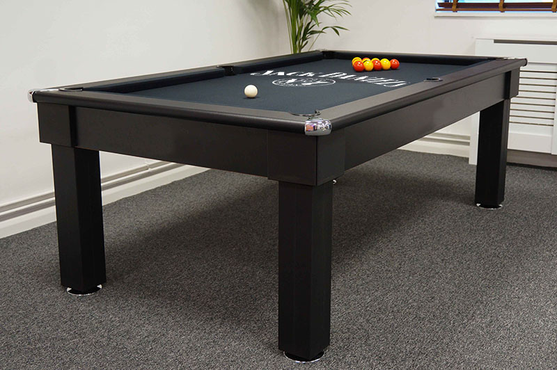 Jack Daniel's Oxford Pool Dining Table in Black with Bug Logo Cloth